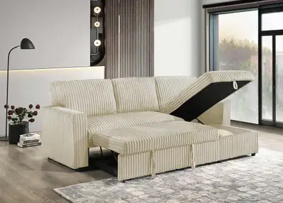 Neuf Sectionnel Corduroy Divan -Lit , View more