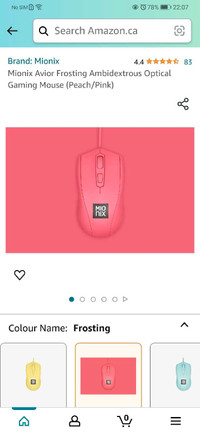Pink gaming mouse
