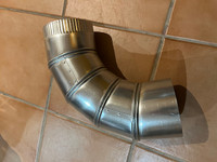 90 Degree 5 Inch Long Radius Spiral Duct Elbow