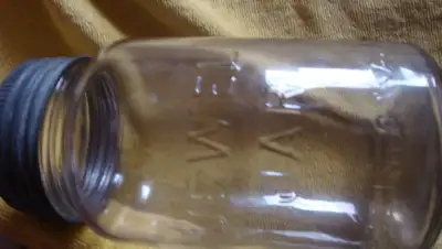 JEWEL JAR WITH ZINC BAND AND JEWEL GLASS LID P/U QUEENSLAND SE, View more
