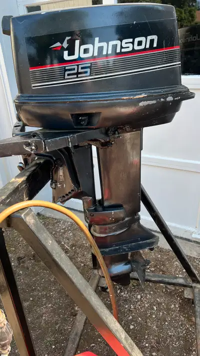 Johnson outboard motor for sale. Works well. See the motor starting and running on YouTube by doing...