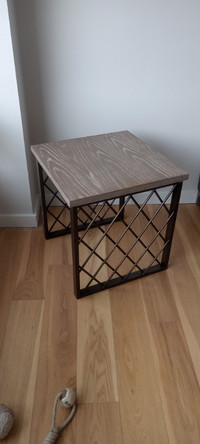 Steel and wood end tables