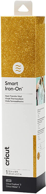 NEW Cricut Smart Iron On Glitter 13”x9’ Heat Transfer Vinyl GOLD