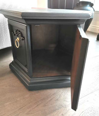Vintage Hexagon end table with storage 