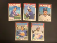 1986 O-Pee-Chee Baseball Box Bottom 5 Card Lot - 1