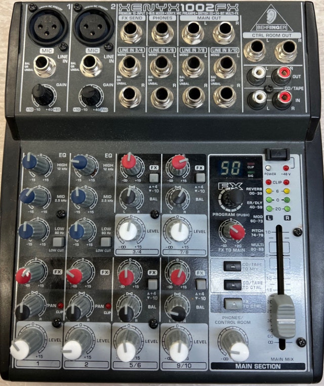 Behringer Xenyx 1002FX 10Input Mixer Pro Audio & Recording Equipment
