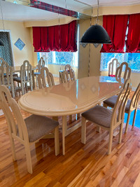 Italian Lacquered Dining Room Table & Chairs
