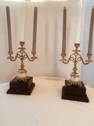 Pair of vintage French three arms candelabras, View more