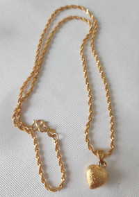 24k Necklace +pendant  * 18inch