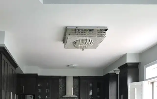 Striking 32”x32” Modern Crystal LED Chandelier / Flush Mount in Indoor Lighting & Fans in Oshawa / Durham Region - Image 9