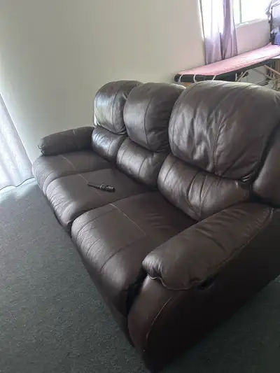 recliner leather couch and dining table , View more