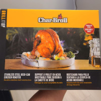 CHAR-BROIL stainless steel beer can chicken roaster for bbq