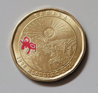 Canada Loonie, $1 Dollar Coin, Klondike Gold Rush, Colored, 2021