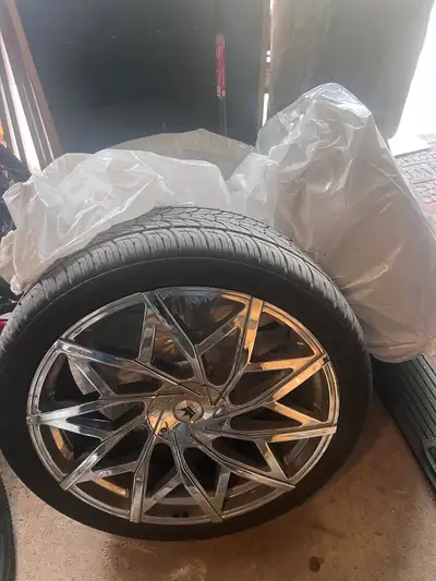 24 inches rime and 2 good tire 4 gm sensor and wheel logs