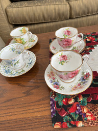 4 Royal Albert tea cups and saucers,all for $30 