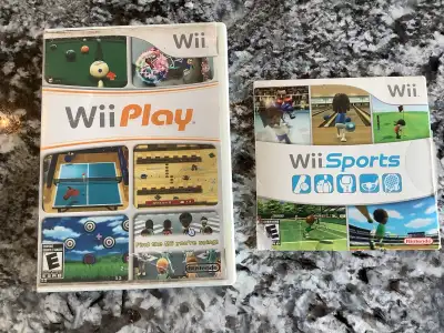 Wii Play and Wii Sports. $20 cash for both. No scratches on disks.