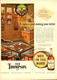 1947 full-page authentic magazine ad for Old Thompson Whiskey