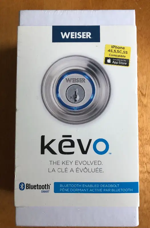 WEISER KEVO ELECTRONIC DEADBOLT LOCK NEW UNOPENED in Windows, Doors & Trim in Moncton - Image 2