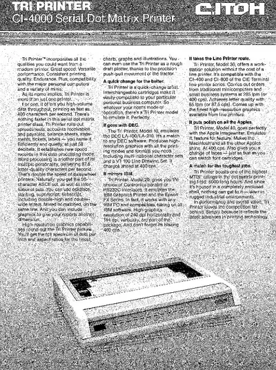 DOT MATRIX PRINTER IMPRIMANTE A POINTS AIGUILLES CITOH 310, View more