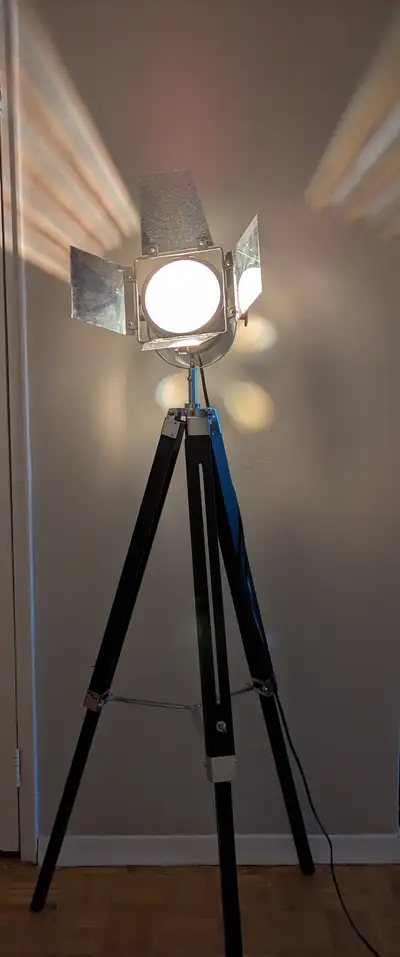 Tripod Floor Lamp - Vintage Cinema Searchlight (adj. height), View more