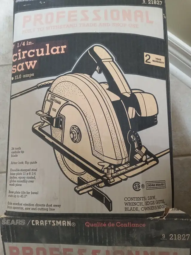 Craftsman 7-1/4 inch Circular Saw 15A in Power Tools in Markham / York Region - Image 4