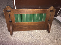 ANTIQUE OAK AND TILE ARTS & CRAFTS WASHSTAND BACK