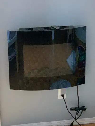 Foyer décoratif avec télécommande Largeur 26,5 po Hauteur 20,5 po Profondeur 5,5 po Vitre convexe (f...