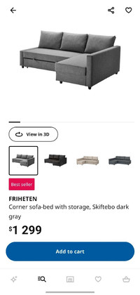Ikea Friheten SofaBed + Storage