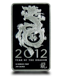 Bar en argent/silver 10 oz NTR year of the dragon 2012