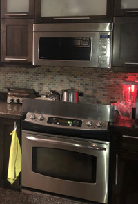 Parasonic Over The Hood Microwave & Electric Stove/Oven