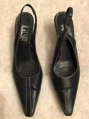 Carlos Falchi 3” sling-back leather shoes $65, size 8-8 1/2B, View more