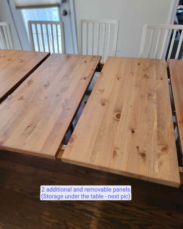 Extandable Wood Table (6-12 Seats) Good Condition (Excl Chairs) in Dining Tables & Sets in Oakville / Halton Region - Image 4