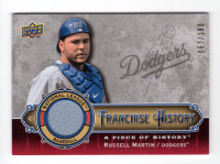 RUSSELL MARTIN 2009 UD PIECE OF HISTORY FRANCHISE HISTORY JERSEY