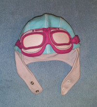 NEW Baby Girls Pilot/Aviator Hat w/Goggles,Pink/Aqua Size 6-9 Mt