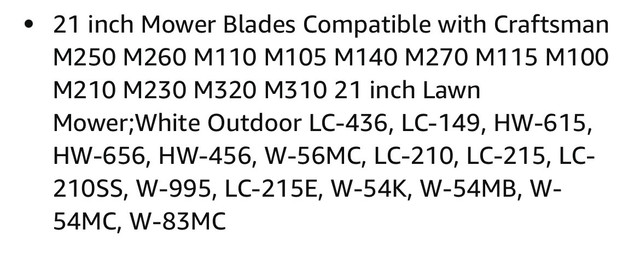 21” Lawnmower Blades in Lawnmowers & Leaf Blowers in Hamilton - Image 3