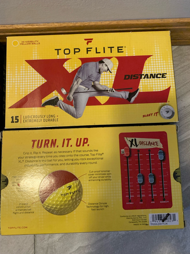 New Top flite xl golf balls 15 per box Have yellow or white in Golf in Edmonton - Image 2