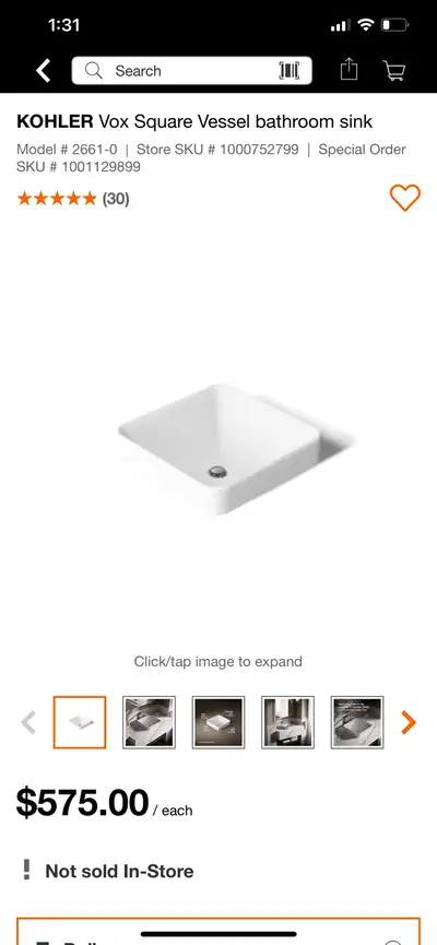 KOHLER Vox Square Vessel bathroom sink, View more