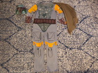 HALLOWEEN COSTUME STAR WARS BOBA FETT MASK & OUTFIT WITH CAPE