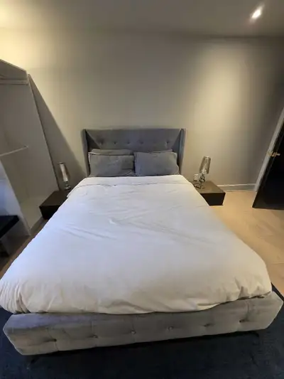 Used Queen bed with mattress, View more