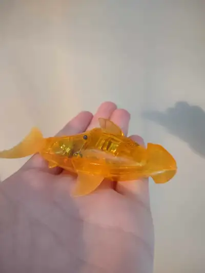 Press button in a bowl of water and it swims (moves around + fins sway back and forth)! Smoke free,...