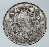 1944 Canadian 50 cent coin.