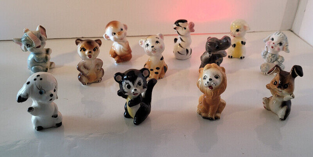 12 - Anamorphic Animal Figurines, Made in Japan - ceramic in Arts & Collectibles in Barrie