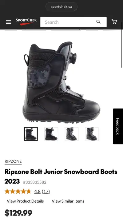 Ripzone Youth Snowboard Boots - Size 4Y (Reg $129.99), View more