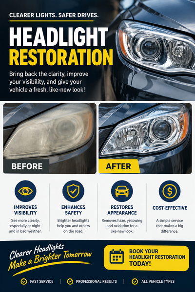 Please message me for more details and pricing. Restoring your headlights can help make your car loo...
