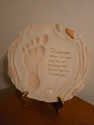 “Footprints” Inspirational Plaque with Stand, View more