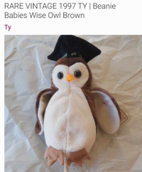 Authentic Ty Beanie baby wise the owl  class of '98 Rare Tag err