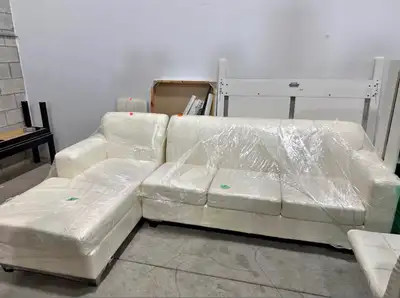 White Sectional Sofa (Leather Delivery Included), View more