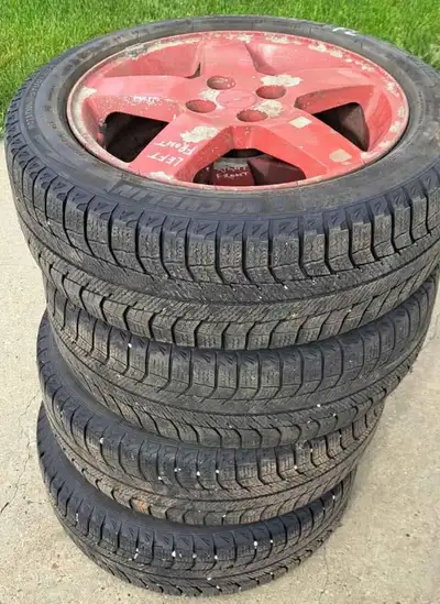 Selling 4x used Michelin winter tires (195/55R16) with rims for $235 or $250 also including 1x rimle...