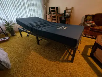 Brand new adjustable single bed frame and memory m, View more