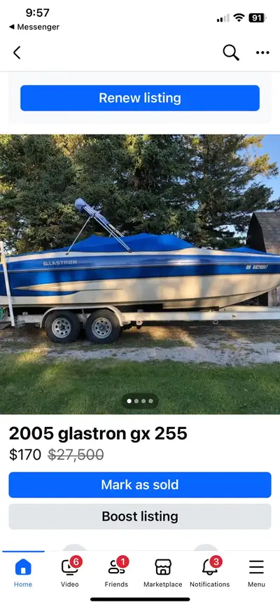 Well maintain and taken care of boat. 2005 glastron 26 ft .Volvo penta 5.7 v8 280hp fuel injection....